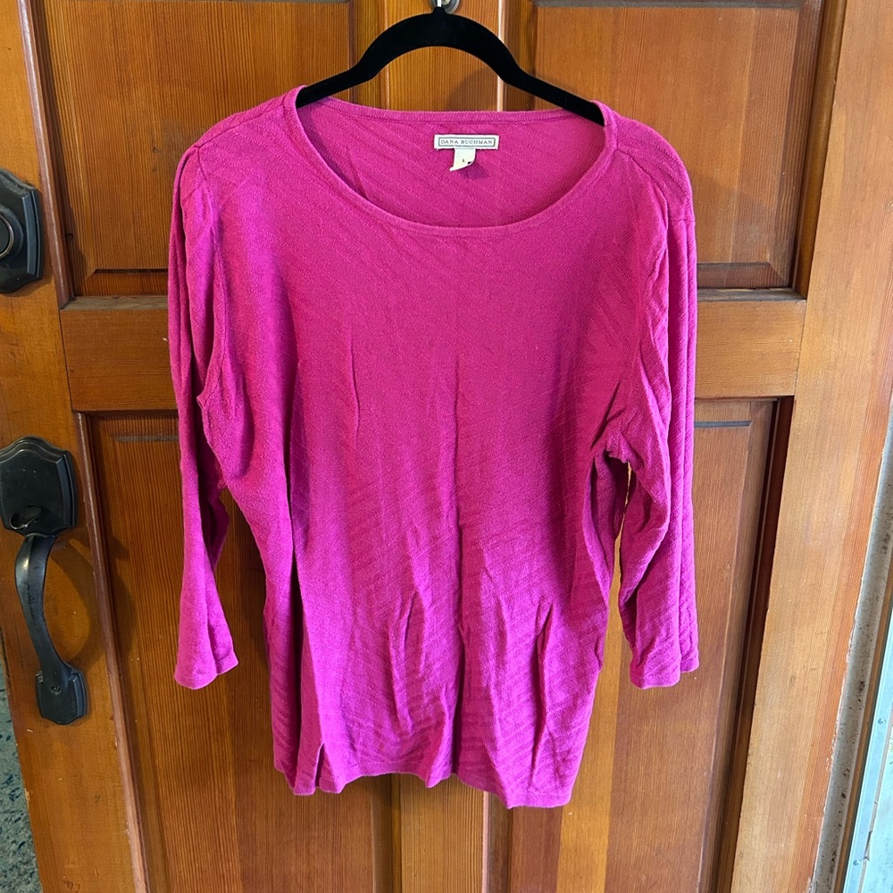 Dana Buchman Fuchsia Long Sleeve Top